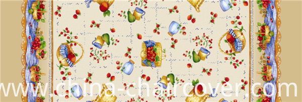 PVC Printed Pattern and Square Shape PVC Tablecover with Backing (TJ0088)